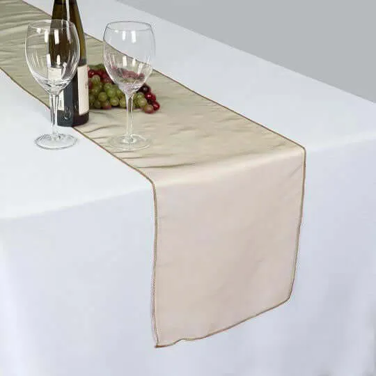 10 Pack Gold Sheer Organza Table Runners - 14"x108"