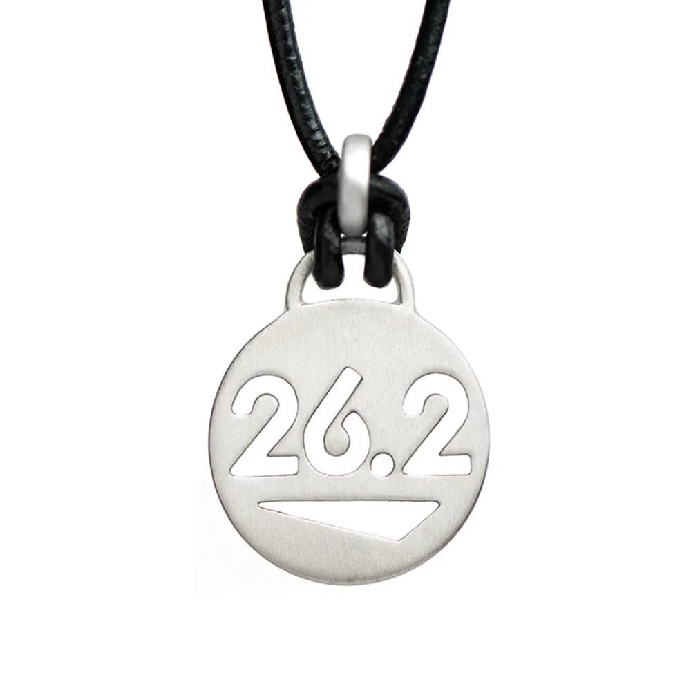 26.2 Marathon Leather Running Necklace