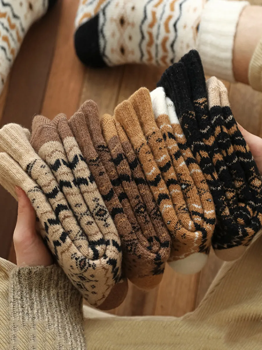 5 Pairs Men Winter Thick Warm Long Socks