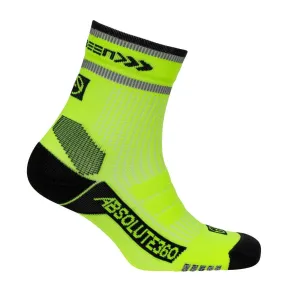 Absolute 360 Be Seen Performance Running Sock Quarter - Neon Yellow