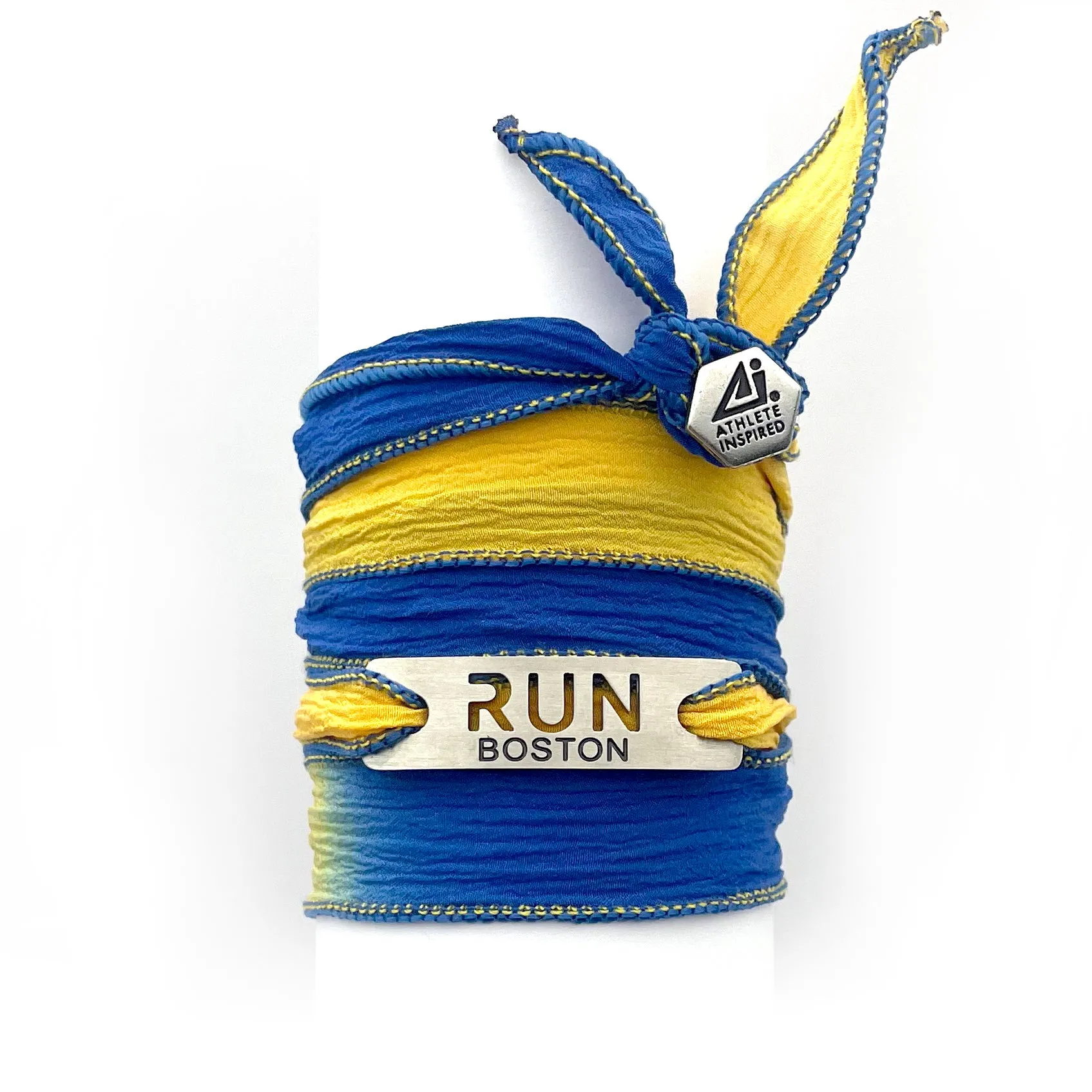 Boston - RUN BOSTON Blended Button Silk Wrap Bracelet