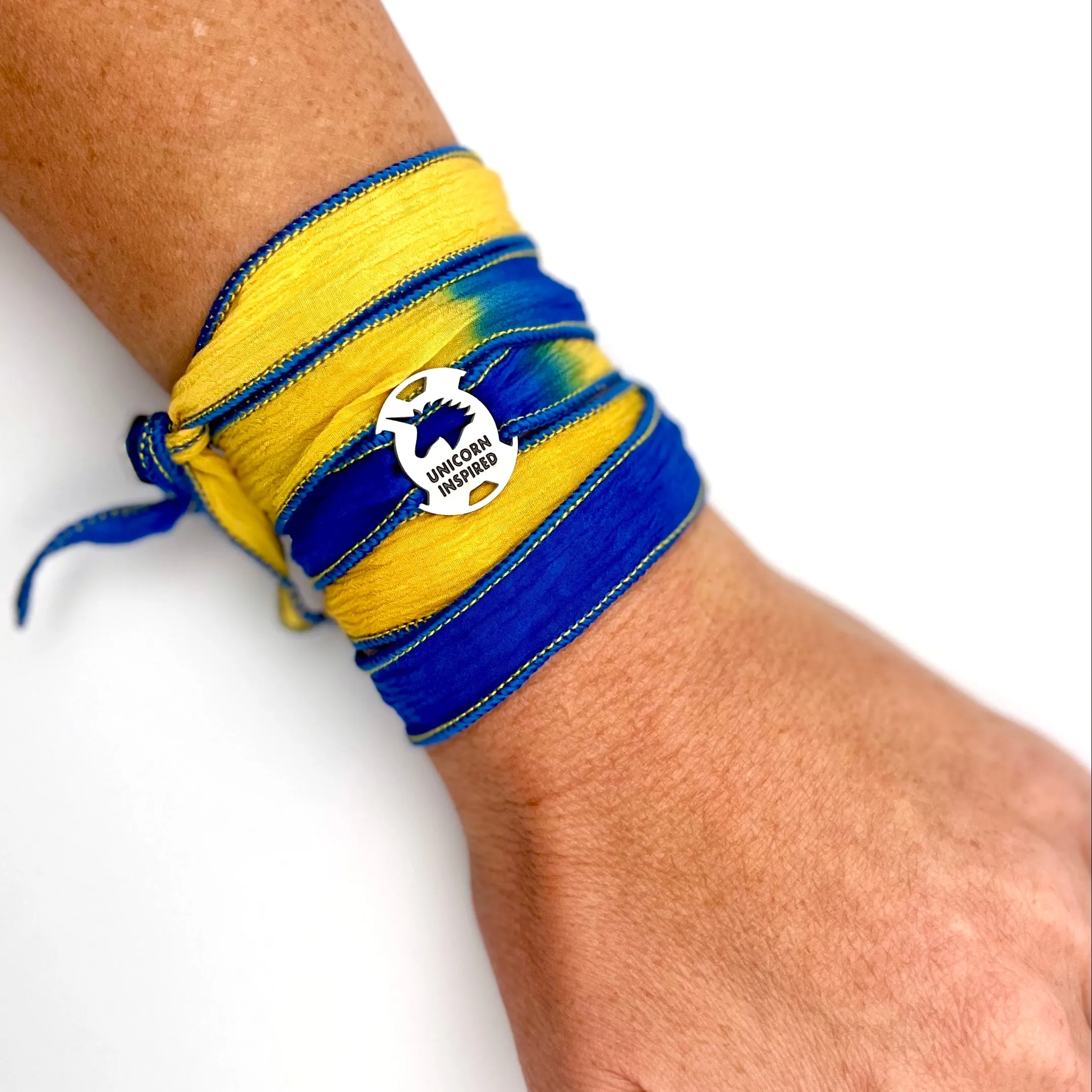 Boston - Unicorn Inspired Blended Button Silk Wrap Bracelet