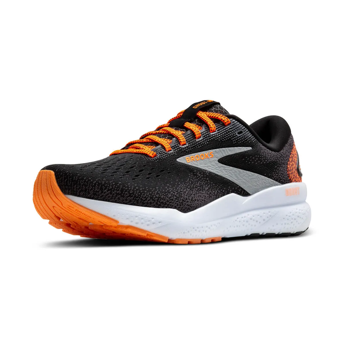 Brooks Ghost 16 Mens | Black/orange/white