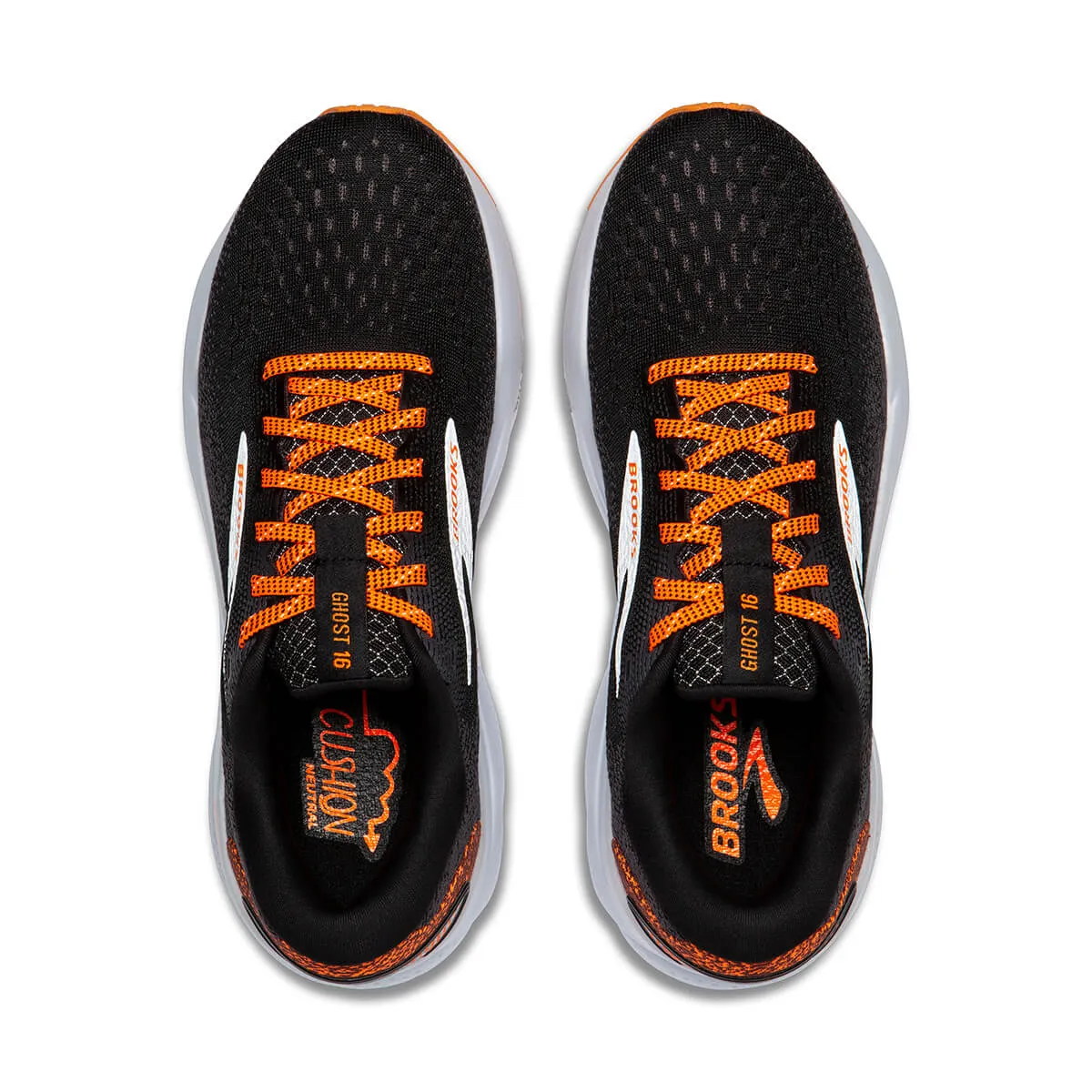 Brooks Ghost 16 Mens | Black/orange/white