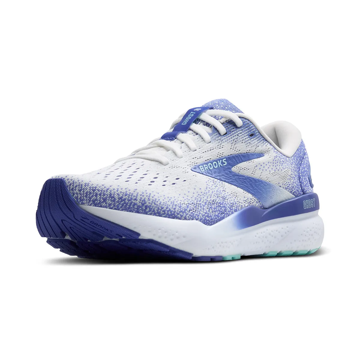 Brooks Ghost 16 Womens | White/amparo Blue/limpet Shell