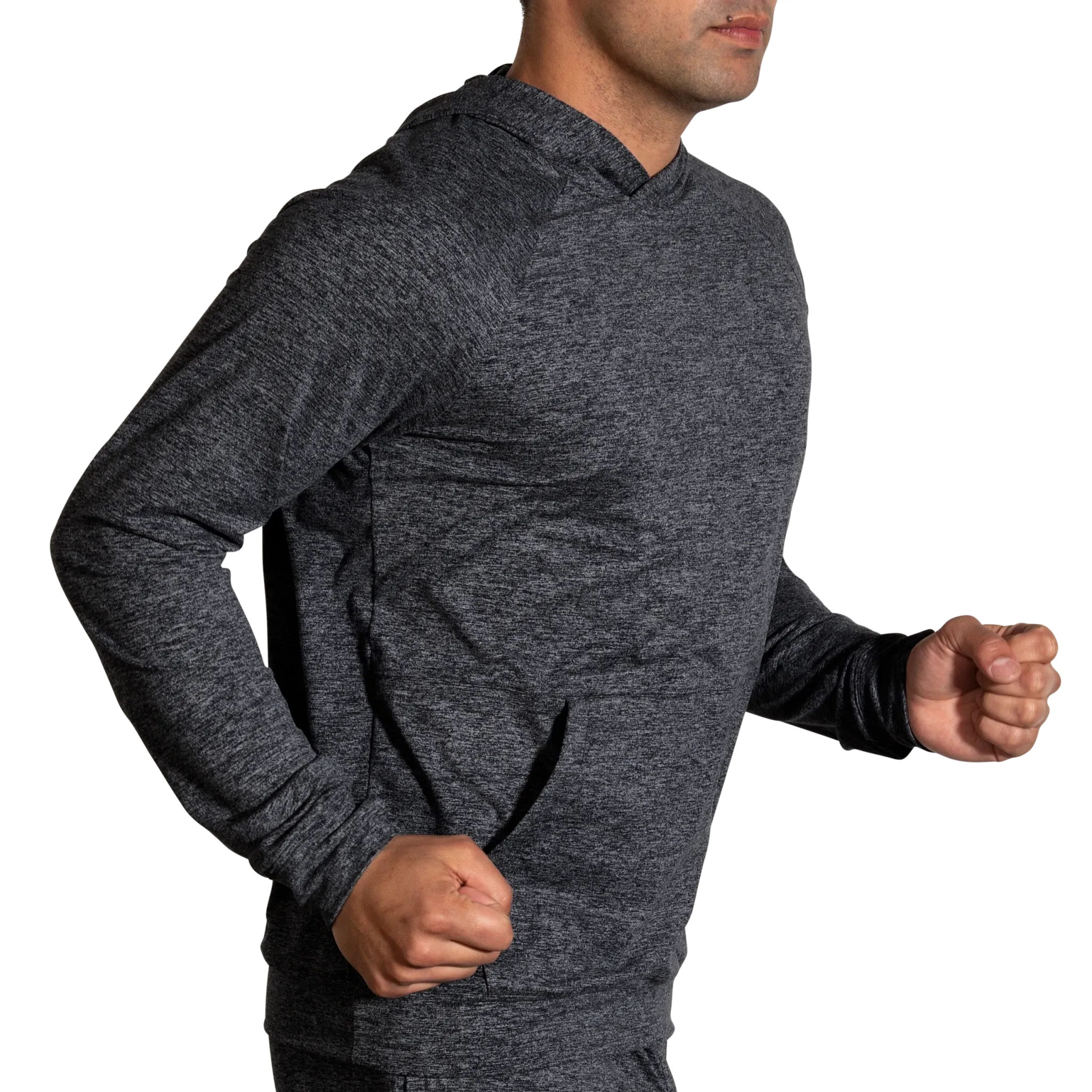 Brooks | Luxe Hoodie | Men's | Heather Black