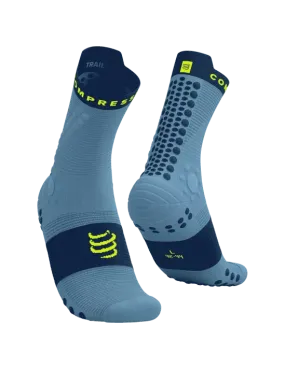 Compressport Unisex's Pro Racing Socks v4.0 Trail - Denim/Poseidon