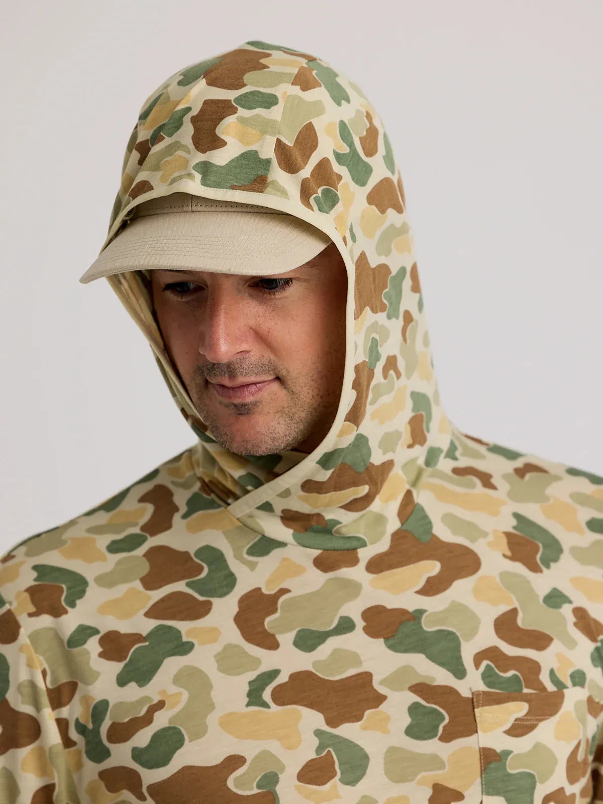 Free Fly Men's Bamboo Lightweight Hoodie in Limited: Vintage Camo