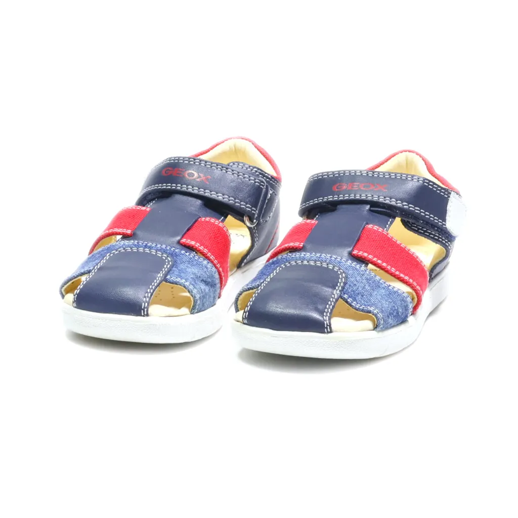 Geox Flat Sandals Canvas Blue Colour For Kids