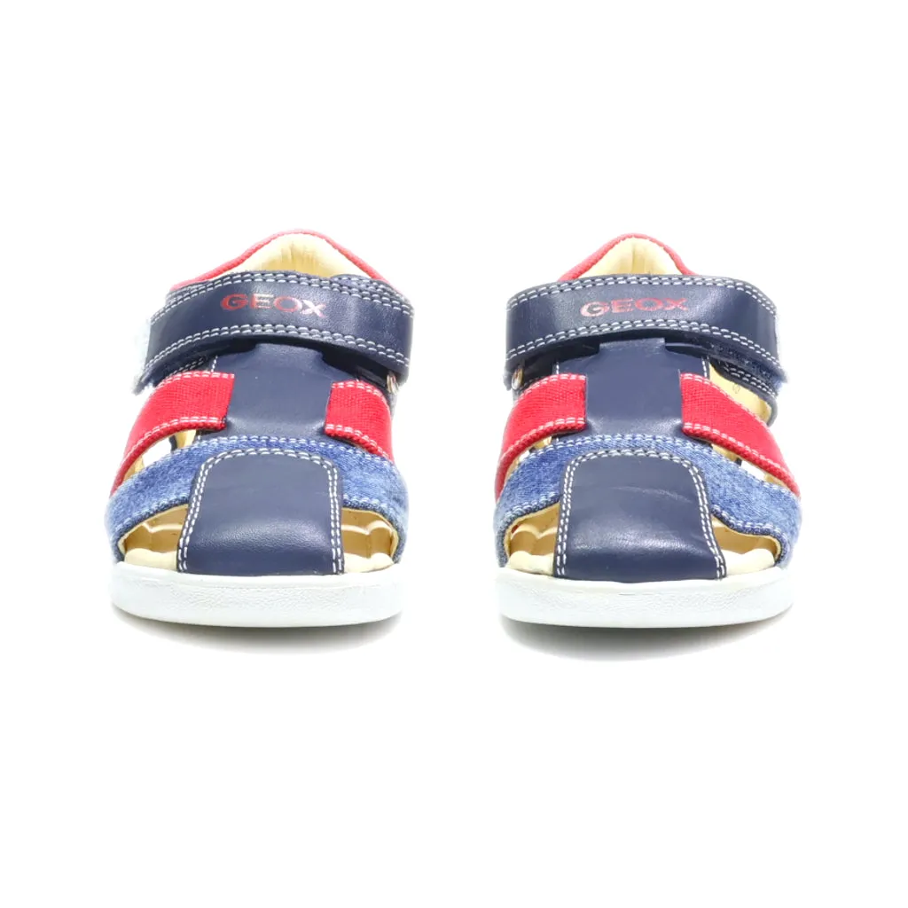 Geox Flat Sandals Canvas Blue Colour For Kids