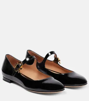 Gianvito Rossi leather ballerinas, black