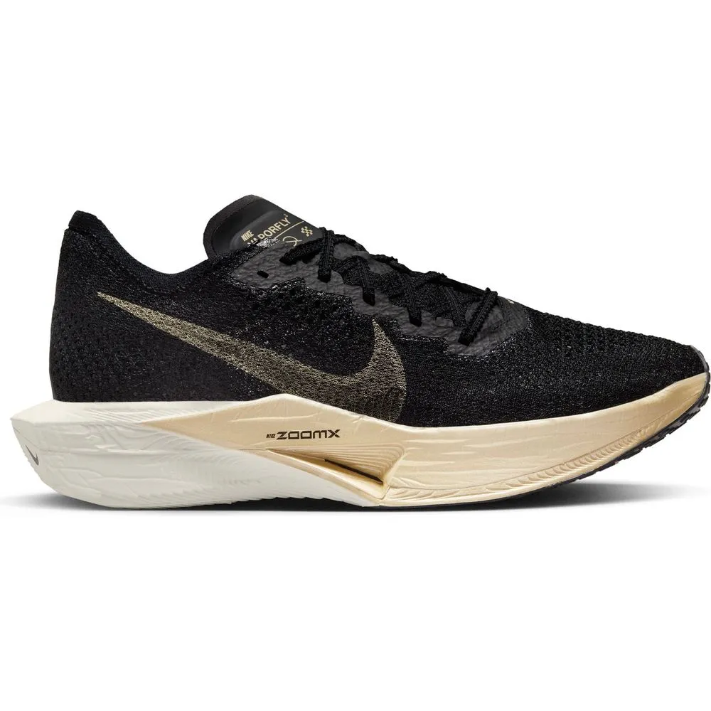 Mens Vaporfly 3 - Black/Oatmeal/Metallic Gold Grain