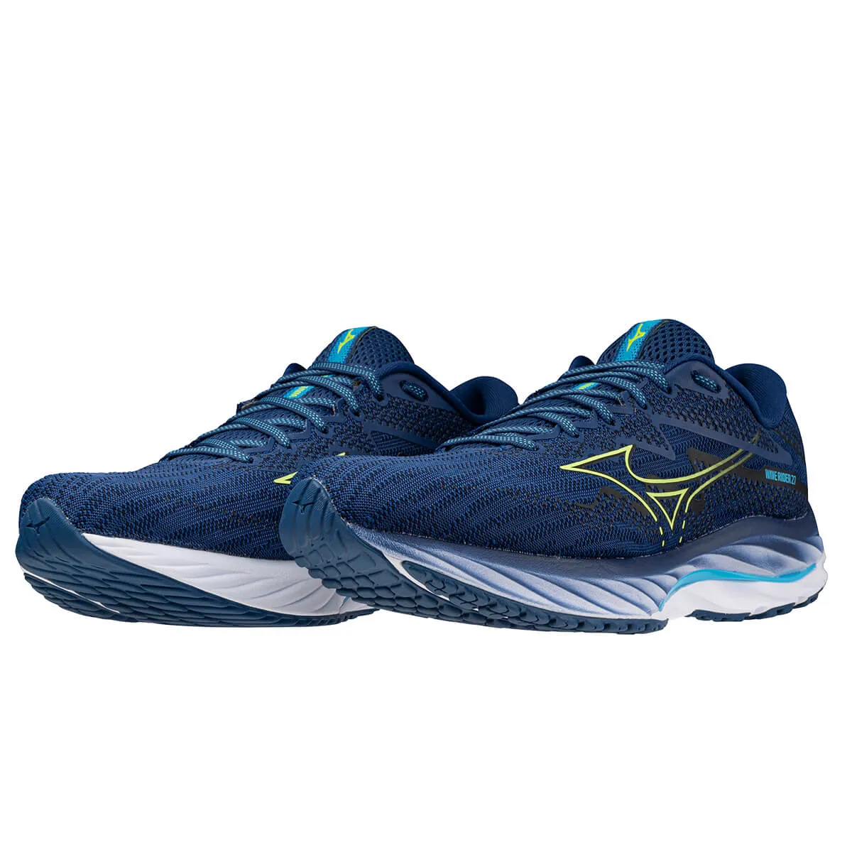 Mizuno Wave Rider 27 Mens | Navy Peony/sharp Green/swim Ca