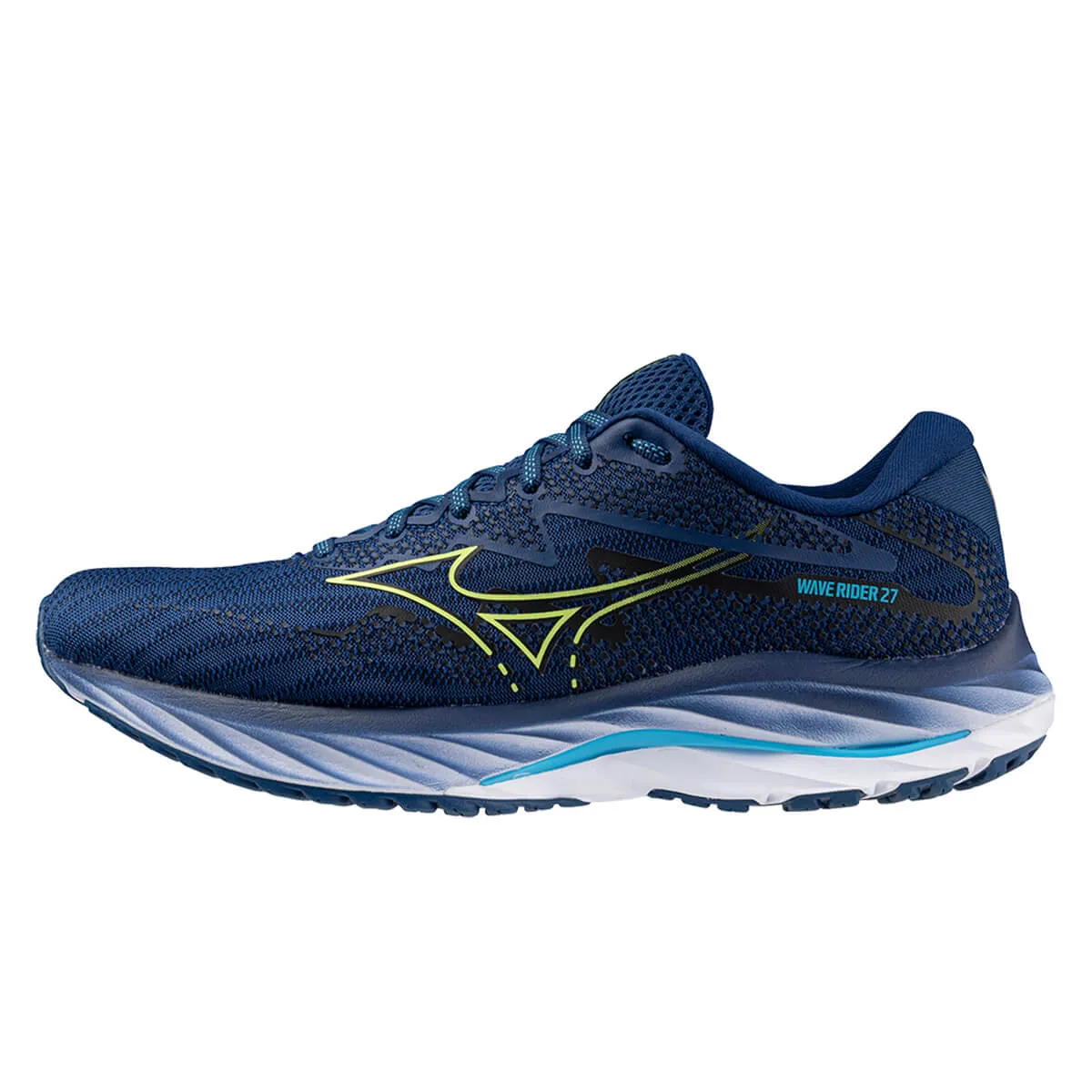 Mizuno Wave Rider 27 Mens | Navy Peony/sharp Green/swim Ca