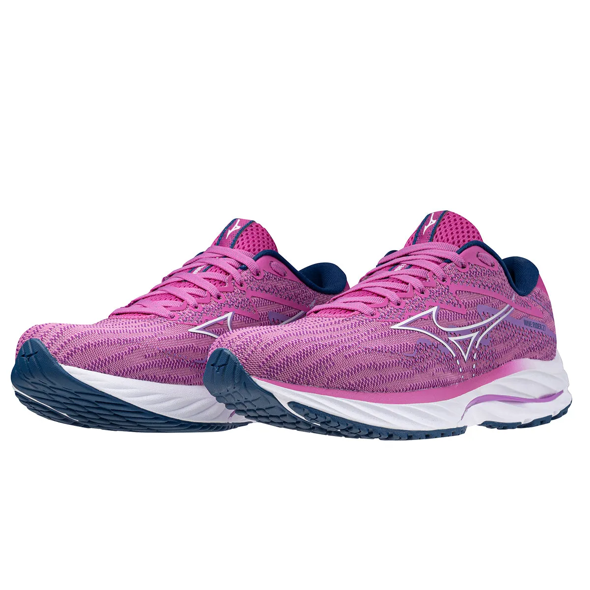 Mizuno Wave Rider 27 Womens | Rosebud/white/navy Peony