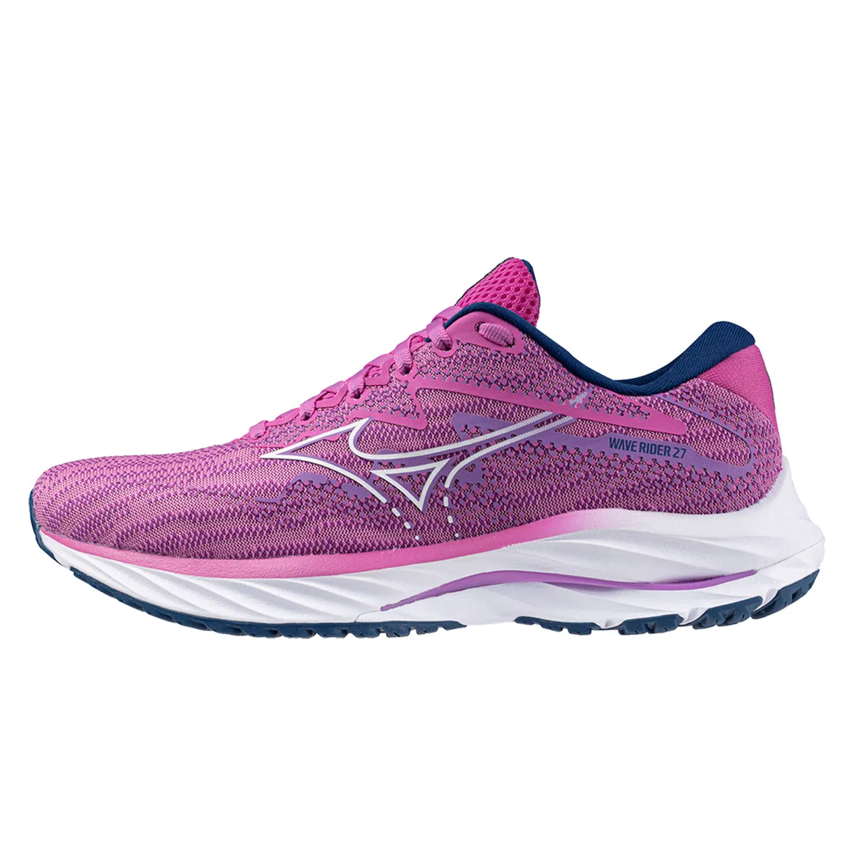 Mizuno Wave Rider 27 Womens | Rosebud/white/navy Peony