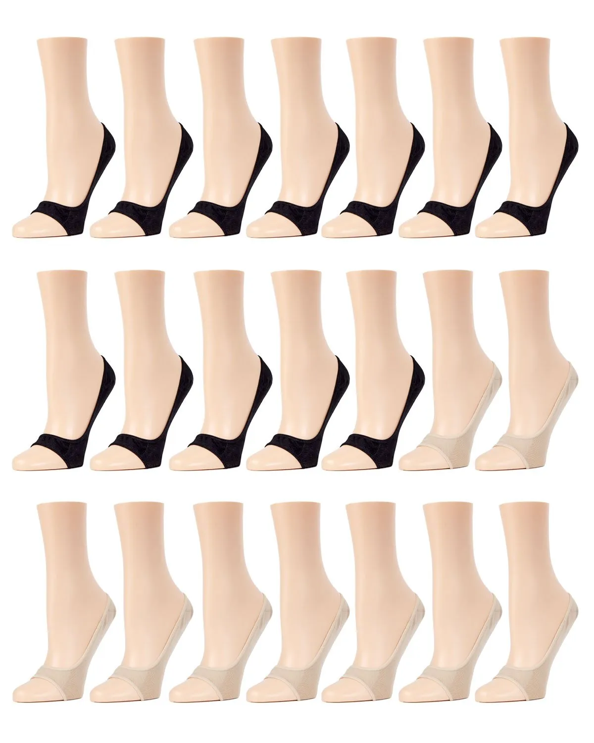 No-Show Micro Liner Open Toe 21 Pack