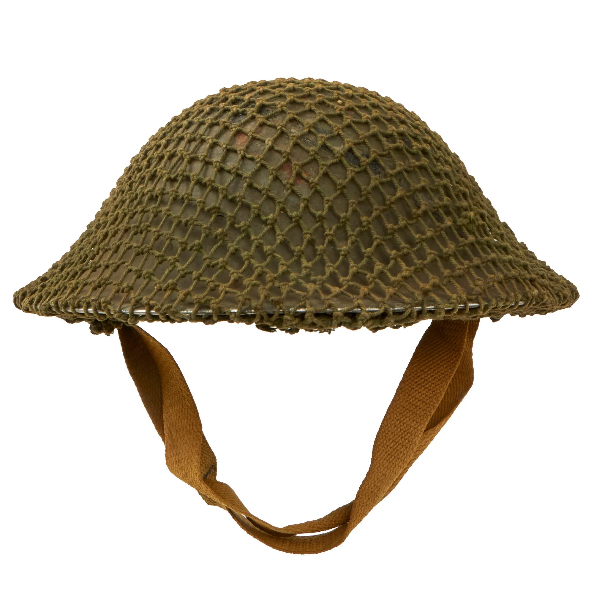 Original British WWII Brodie MkII Steel Helmet Complete with Regiment Unit Tactical Flash and Helmet Net - Size 7 ¼