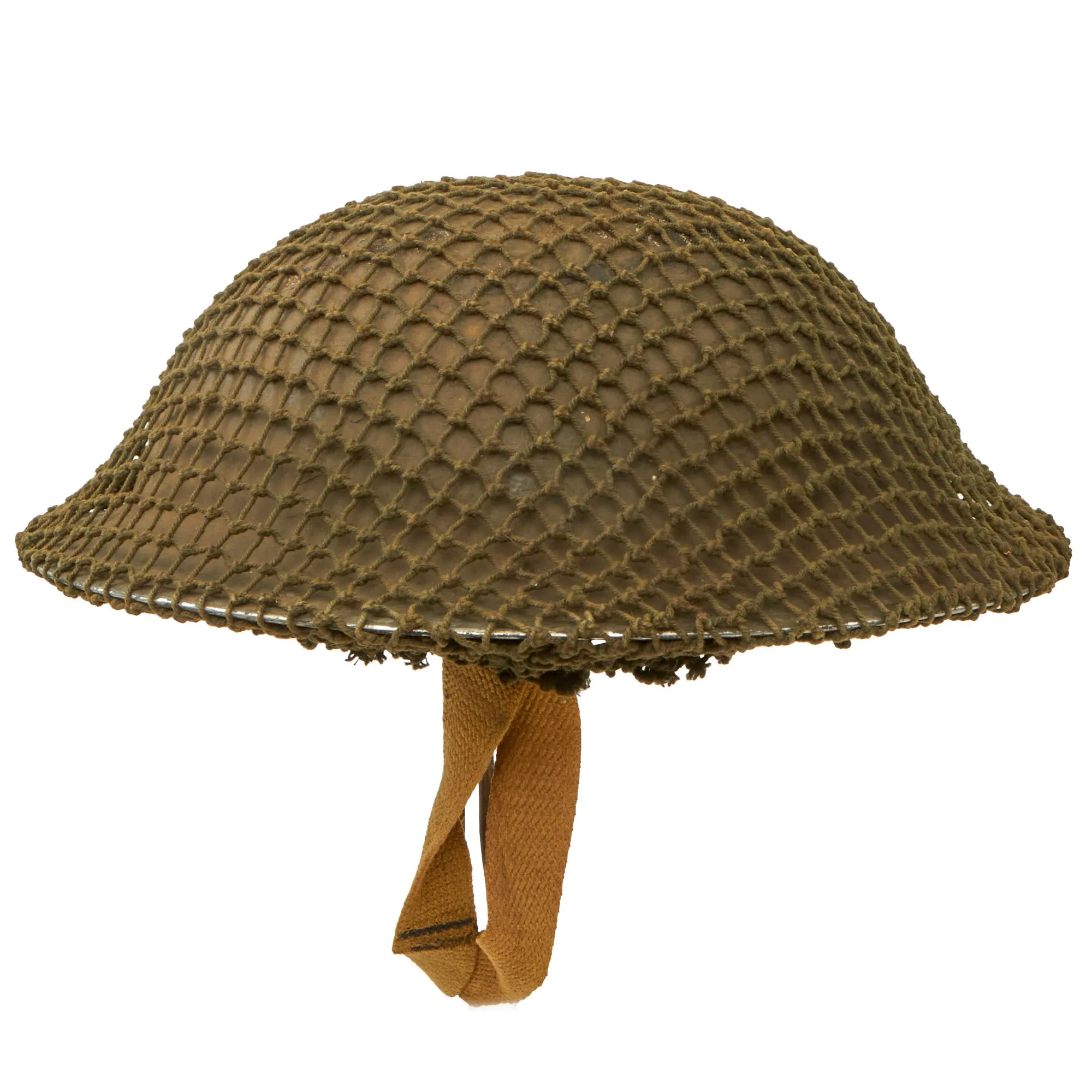 Original British WWII Brodie MkII Steel Helmet Complete with Regiment Unit Tactical Flash and Helmet Net - Size 7 ¼