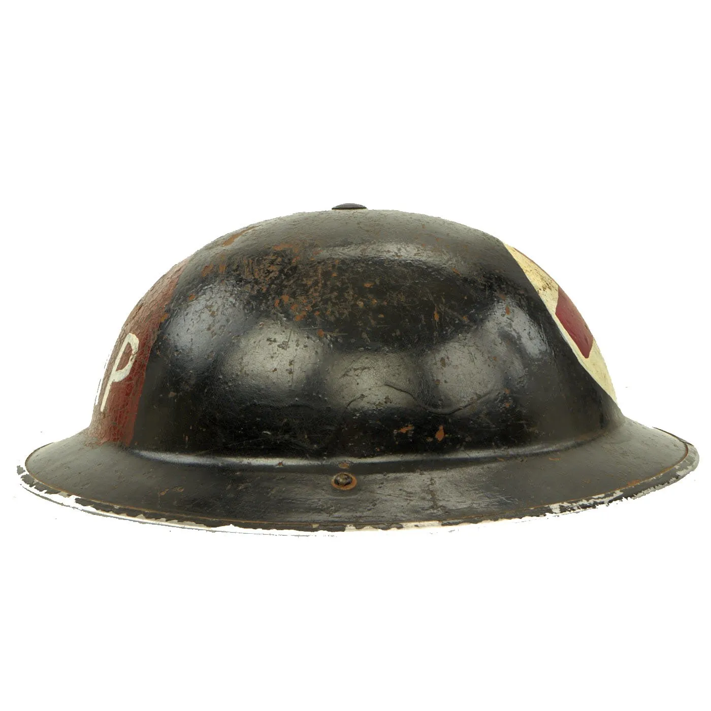 Original British WWII First Aid Post Medic Brodie MkII Steel Helmet - Dated 1945