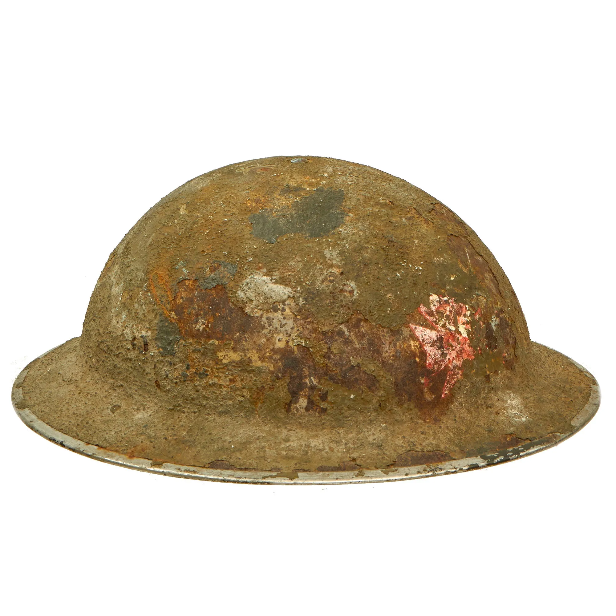 Original British WWII King's Royal Rifle Corps Painted MkII Brodie Helmet - Discovered in Italian Barn Circa 1960s