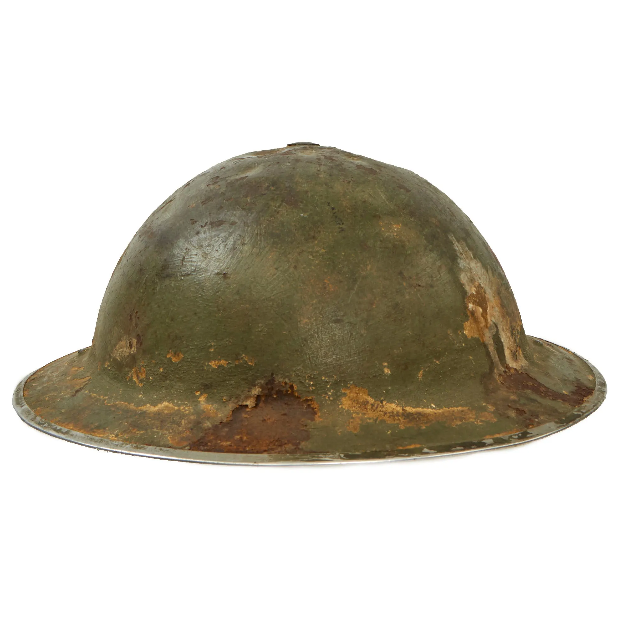 Original Canadian WWII Named Brodie MkII Steel Helmet with Painted 6th Canadian Infantry Division Unit Flash