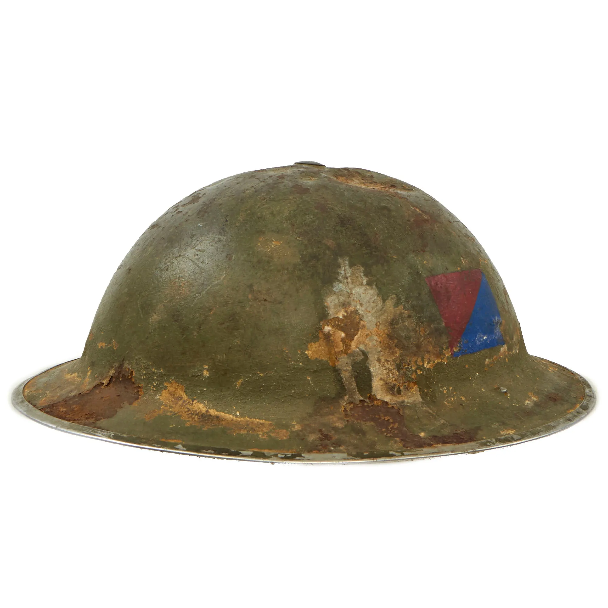 Original Canadian WWII Named Brodie MkII Steel Helmet with Painted 6th Canadian Infantry Division Unit Flash