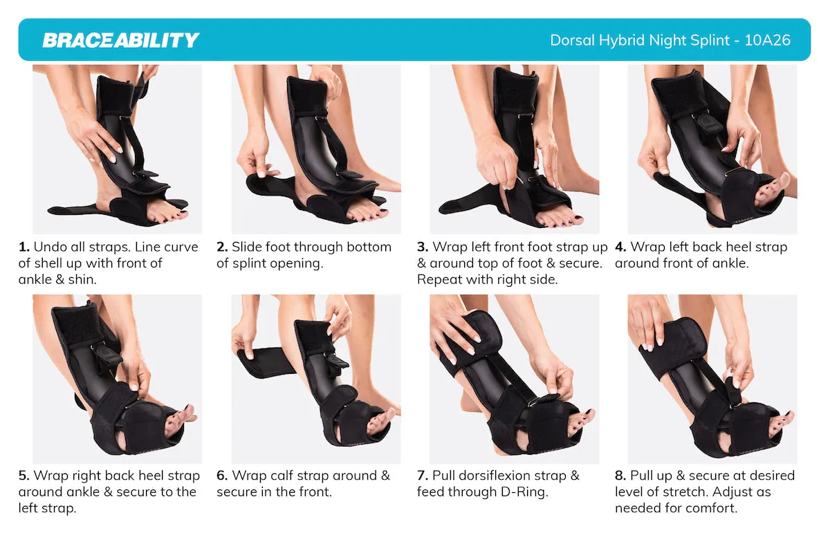 Plantar Fasciitis Brace | Dorsal Night Splint for Heel Pain Relief & Achilles Tendon or Calf Stretch