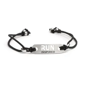 RUN INSPIRED Running Bracelet - Adjustable Black or Pink Stretch