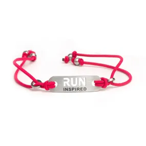 RUN INSPIRED Running Bracelet - Adjustable Pink or Black Stretch