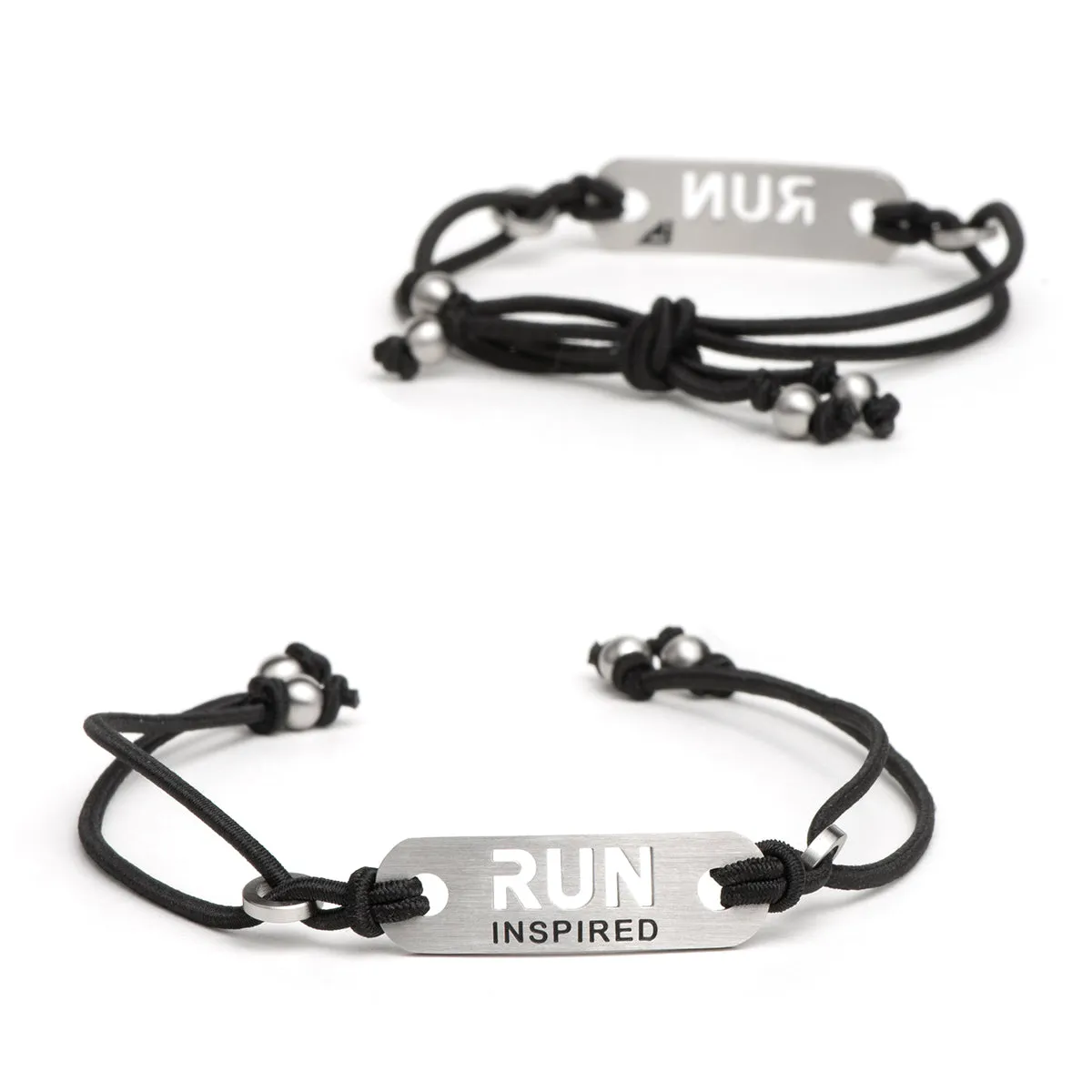 RUN INSPIRED Running Bracelet - Adjustable Pink or Black Stretch