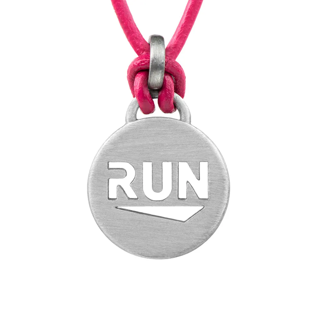 RUN Pendant Leather Running Necklace