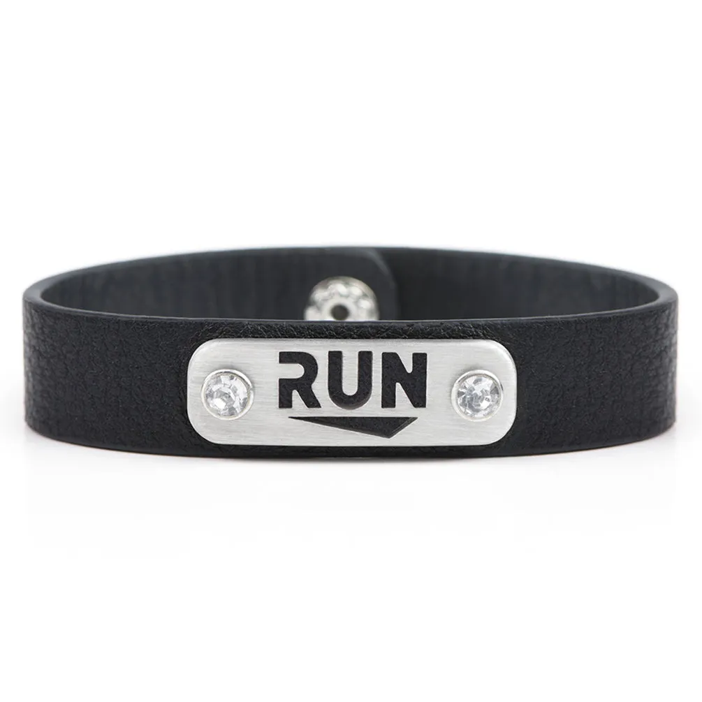 RUN Wristband with Bling - Black or Pink