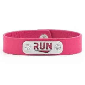 RUN Wristband with Bling - Pink or Black