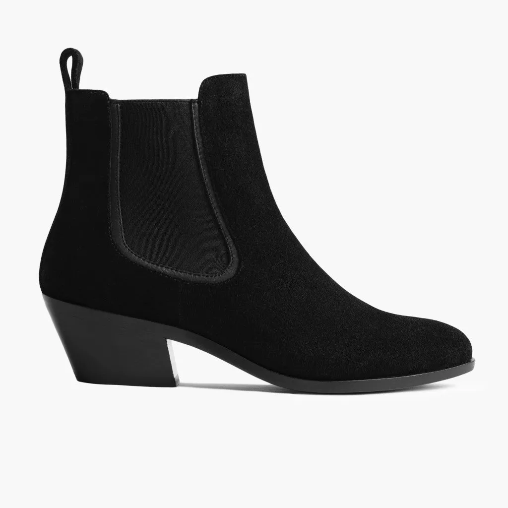 [S] Duchess Bootie | Black Suede