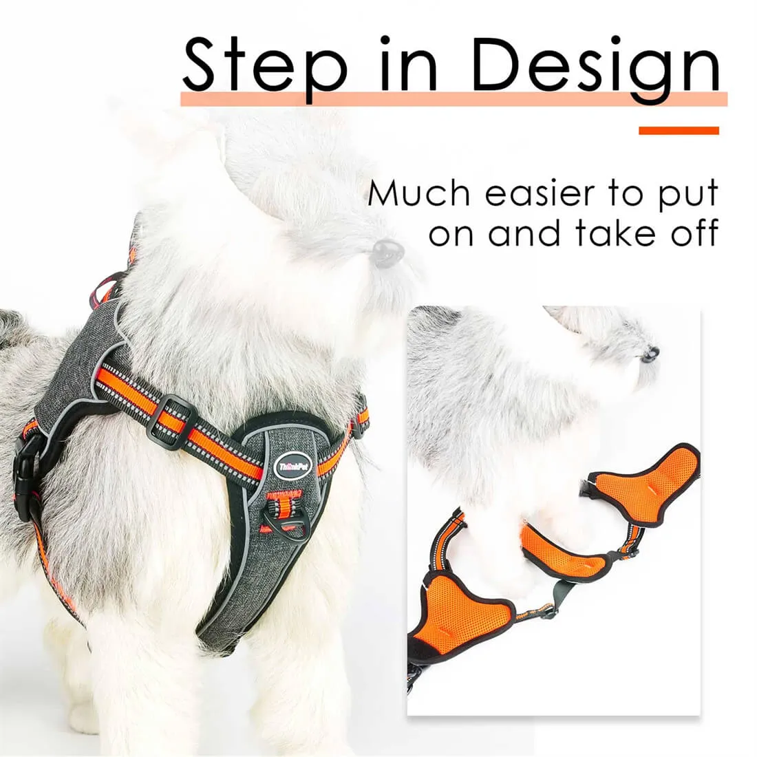 Step-In- Dog Harness - Quick Release Buckles - With Front Clip | ThinkPet