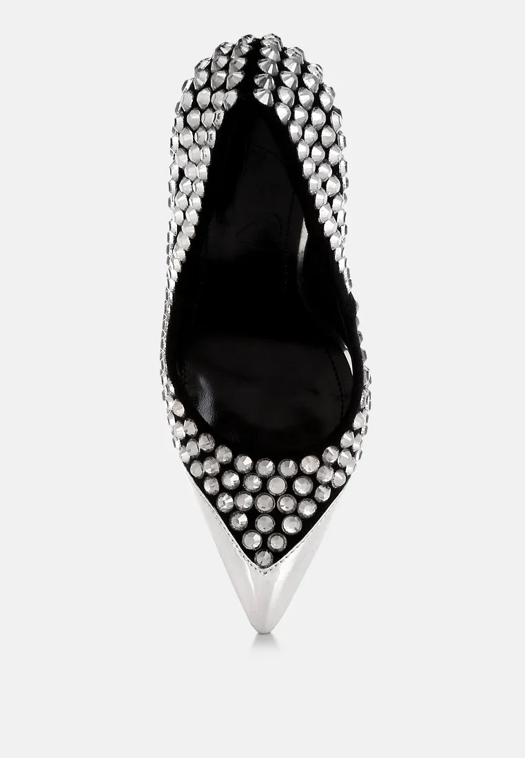 Super Fan Diamante Embellished Stiletto Pumps