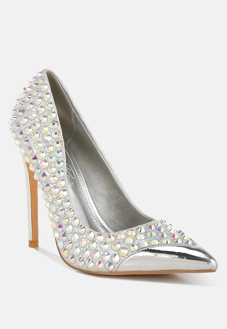 Super Fan Diamante Embellished Stiletto Pumps