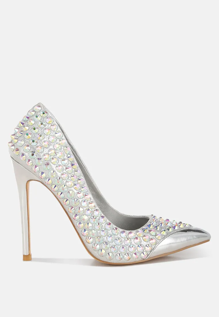 Super Fan Diamante Embellished Stiletto Pumps