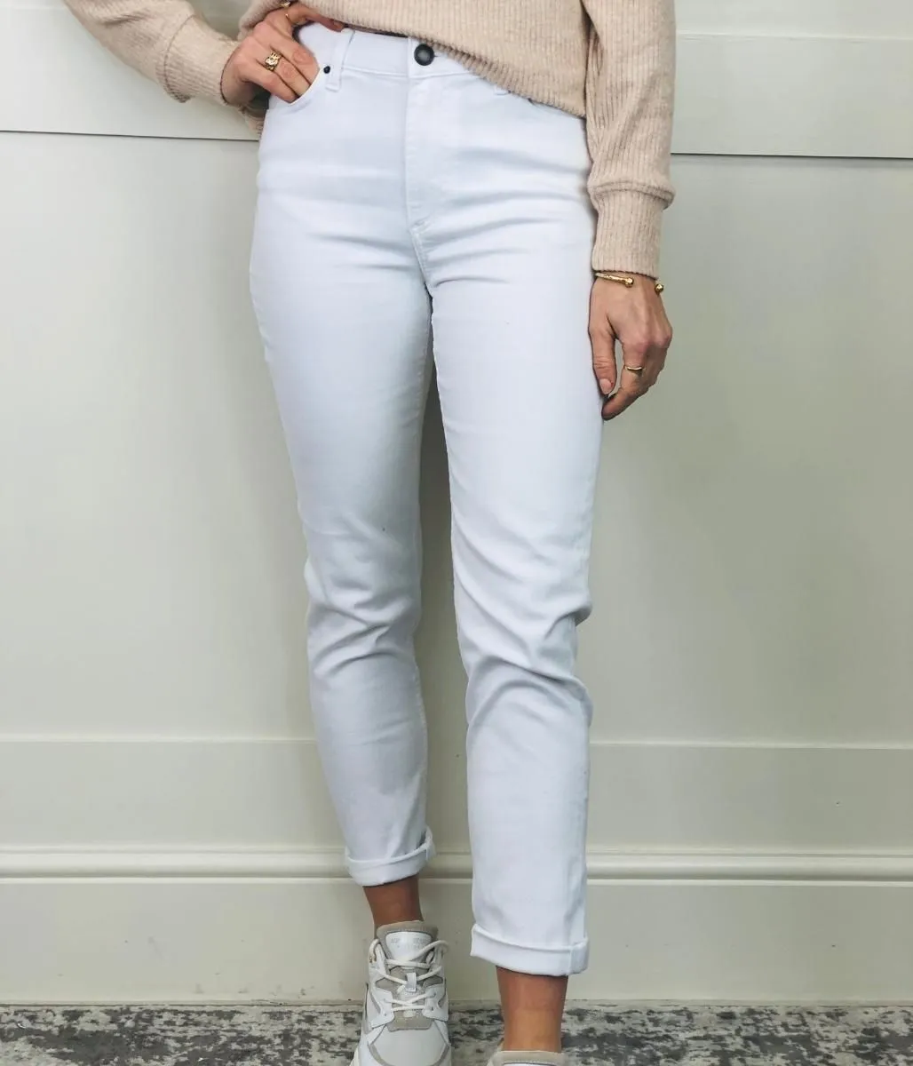 White Relaxed Slim Ankle Grazer Jeans