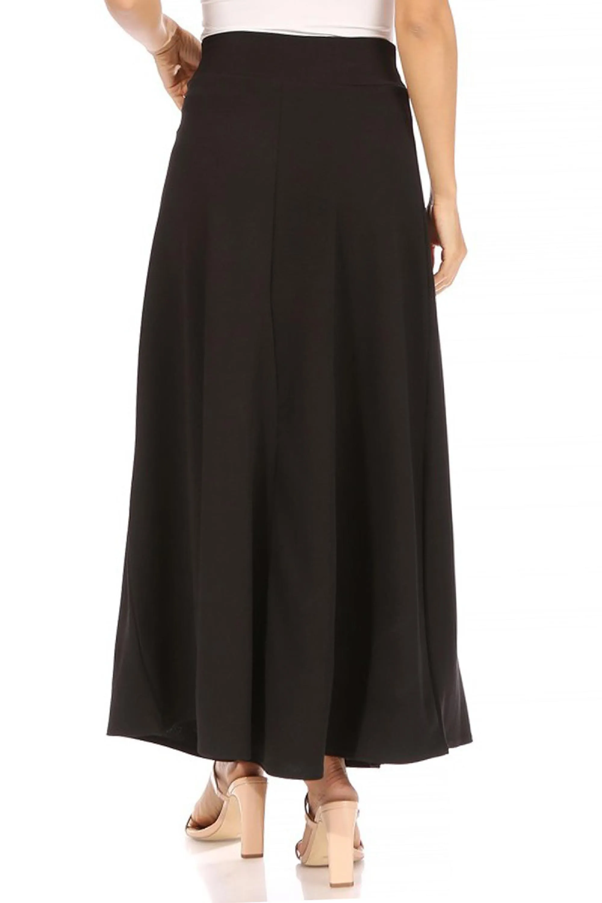 Women's Casual Solid Flare A-line Long Skirt