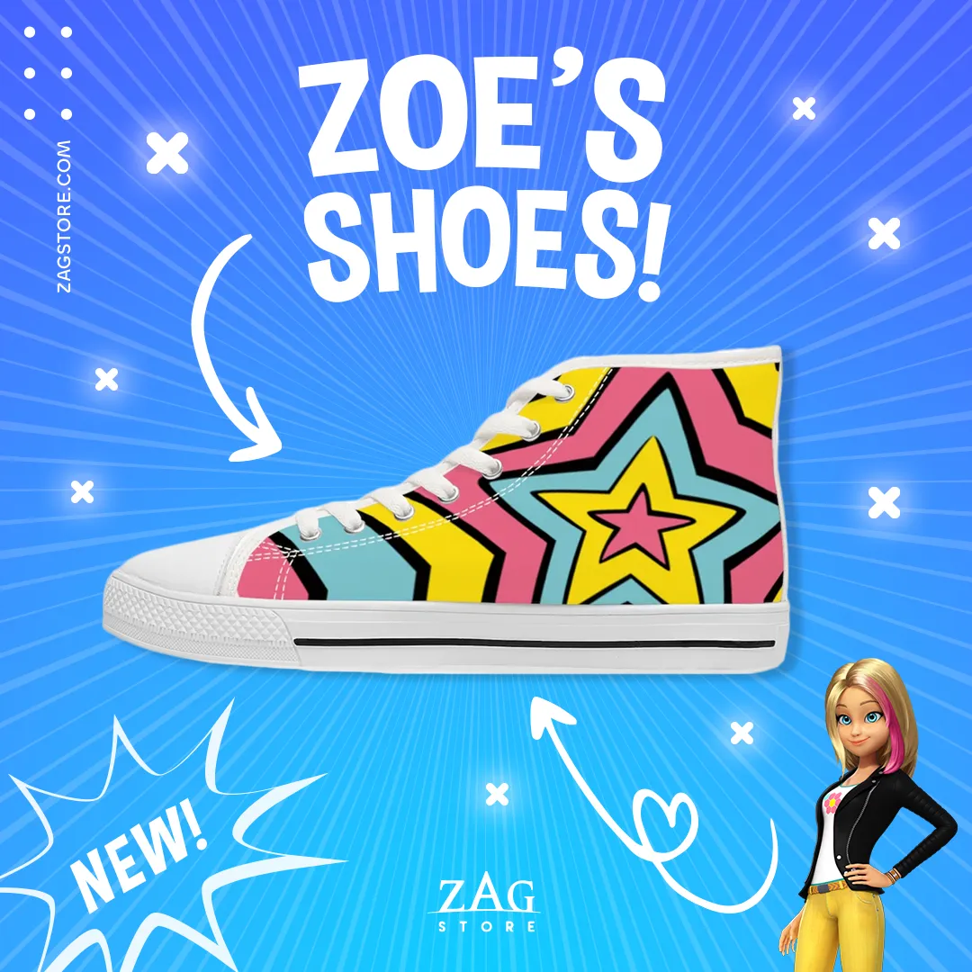 Zoe's shoes before her friends' drawings